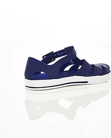 360 degree animation of product Boys navy jelly sandals frame-12