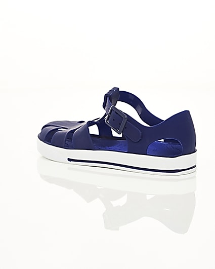 360 degree animation of product Boys navy jelly sandals frame-19