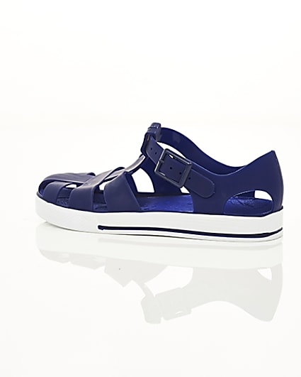 360 degree animation of product Boys navy jelly sandals frame-20