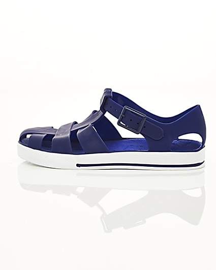 360 degree animation of product Boys navy jelly sandals frame-21