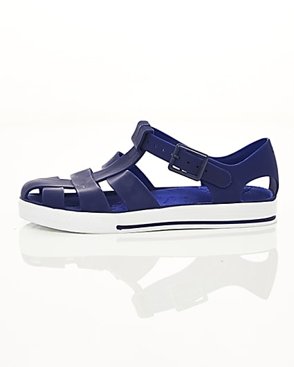 360 degree animation of product Boys navy jelly sandals frame-22