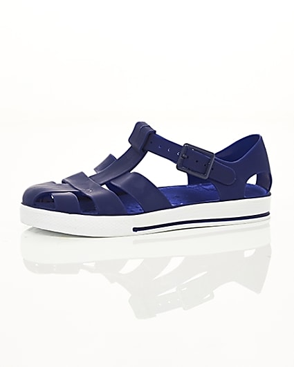 360 degree animation of product Boys navy jelly sandals frame-23