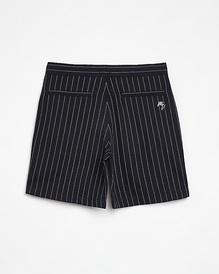 Boys navy Maison Riviera stripe shorts