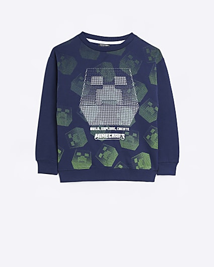 Boys Navy Minecraft Graphic Sweatshirt