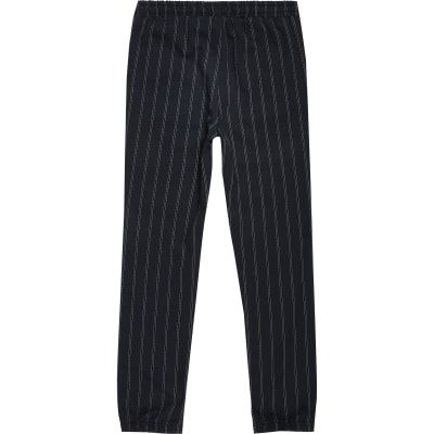 mens pinstripe smart joggers