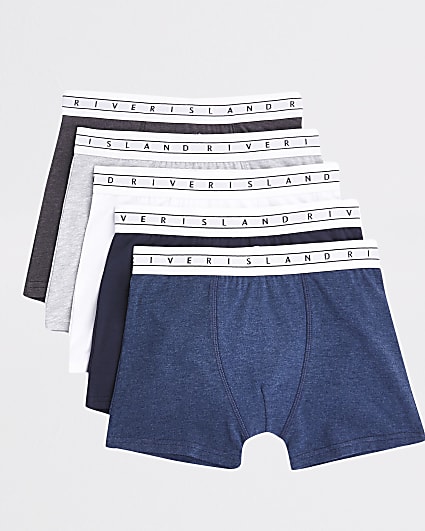 Boys navy RI branded boxer shorts 5 pack