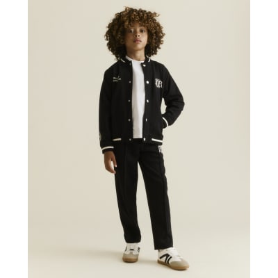 Boys Navy RI Pinstripe Bomber And Trouser Set