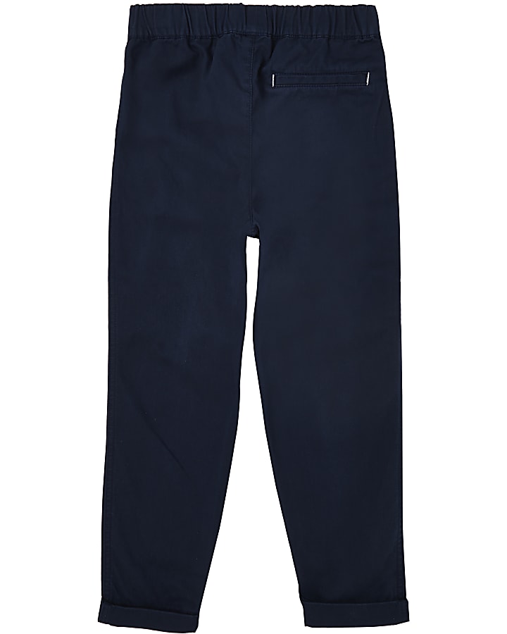 Boys navy River pull on trousers