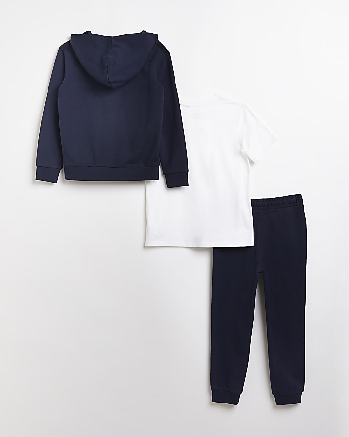 Boys navy RR hoodie and joggers outfit