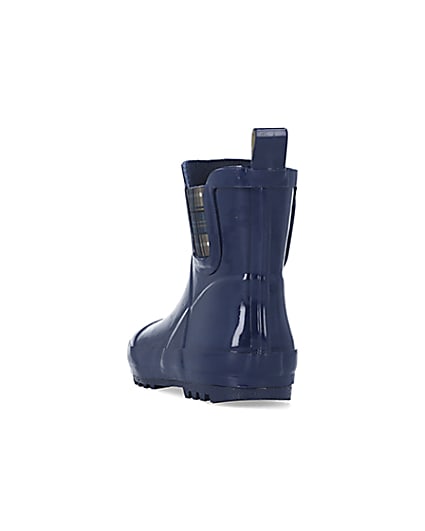 360 degree animation of product Boys Navy Rubber Chelsea Wellie Boots frame-8
