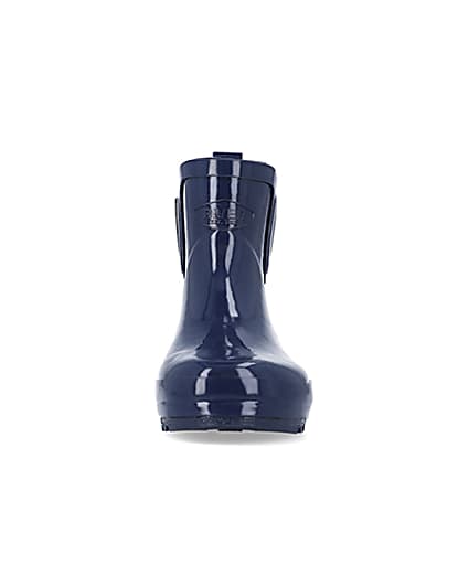 360 degree animation of product Boys Navy Rubber Chelsea Wellie Boots frame-21