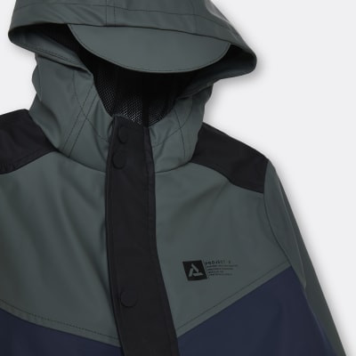 Boys navy shower resistant rain jacket River Island