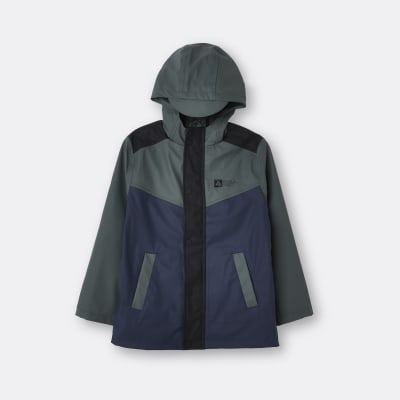 Boys navy shower resistant rain jacket River Island
