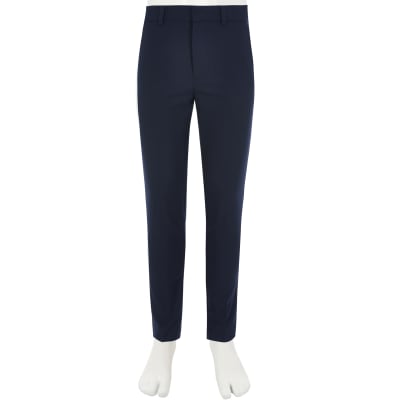 Boys navy slim fit smart trousers