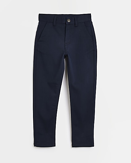 Boys Navy Smart Button Up Trousers