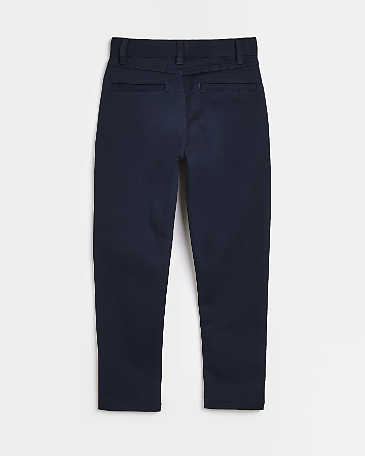 Boys Navy Smart Button Up Trousers