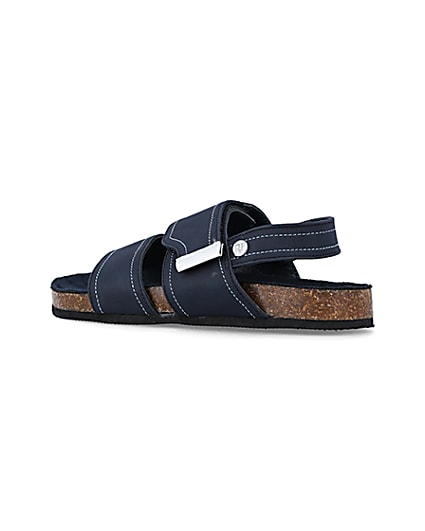 360 degree animation of product Boys navy stitched sandals frame-5