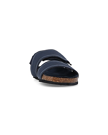360 degree animation of product Boys navy stitched sandals frame-20