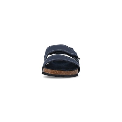 360 degree animation of product Boys navy stitched sandals frame-21