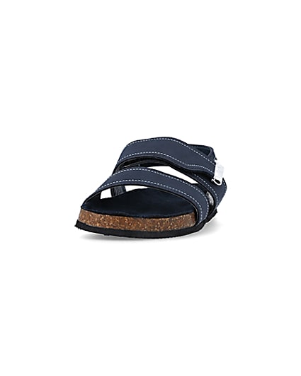 360 degree animation of product Boys navy stitched sandals frame-22