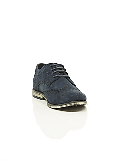360 degree animation of product Boys navy suede brogues frame-5