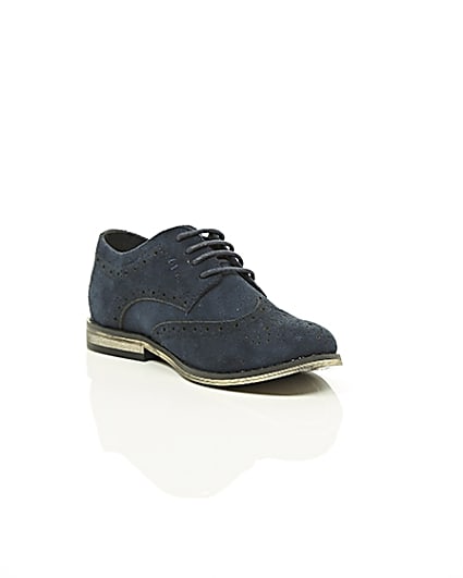 360 degree animation of product Boys navy suede brogues frame-6