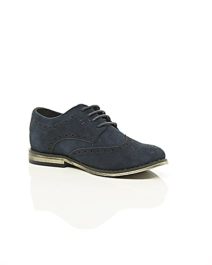 360 degree animation of product Boys navy suede brogues frame-7