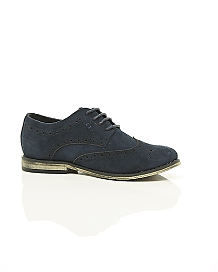 360 degree animation of product Boys navy suede brogues frame-8