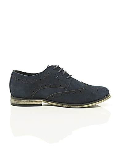 360 degree animation of product Boys navy suede brogues frame-9