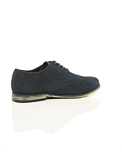 360 degree animation of product Boys navy suede brogues frame-11