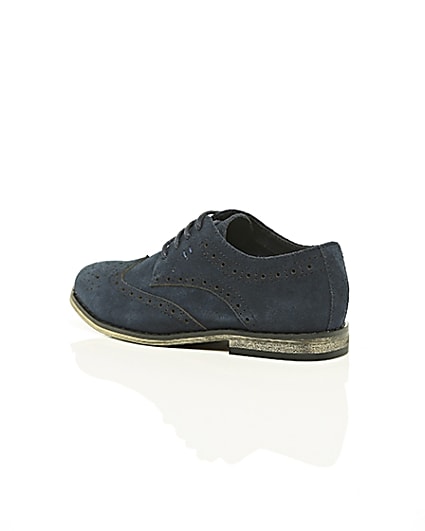360 degree animation of product Boys navy suede brogues frame-19