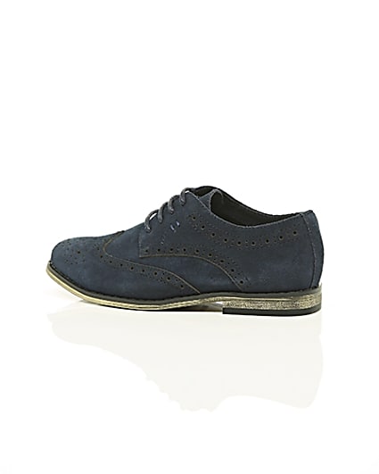 360 degree animation of product Boys navy suede brogues frame-20
