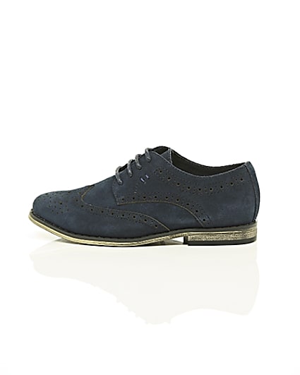 360 degree animation of product Boys navy suede brogues frame-21