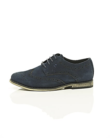 360 degree animation of product Boys navy suede brogues frame-22