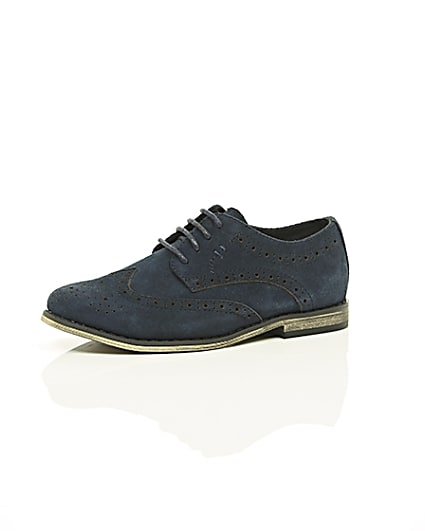 360 degree animation of product Boys navy suede brogues frame-23