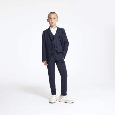 River island navy hot sale suit