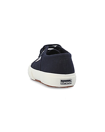 360 degree animation of product Boys navy Superga lace up canvas trainers frame-8