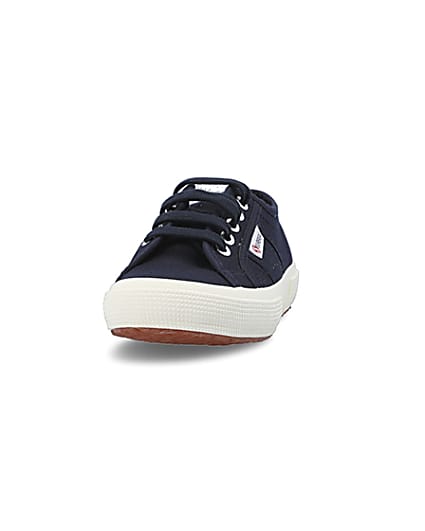 360 degree animation of product Boys navy Superga lace up canvas trainers frame-22