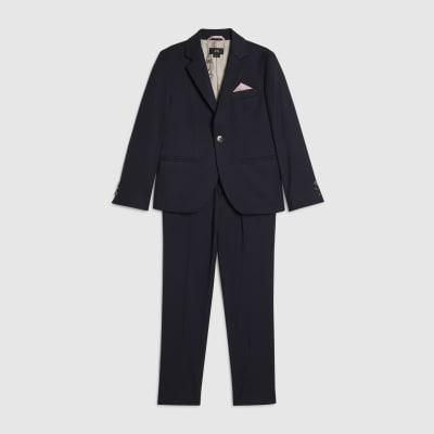 Boys Navy Tailored Suit Jacket Set