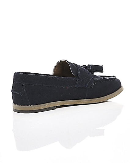 360 degree animation of product Boys navy tassel loafers frame-12