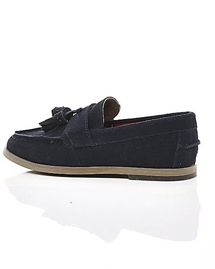 360 degree animation of product Boys navy tassel loafers frame-20