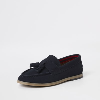 boys navy loafers