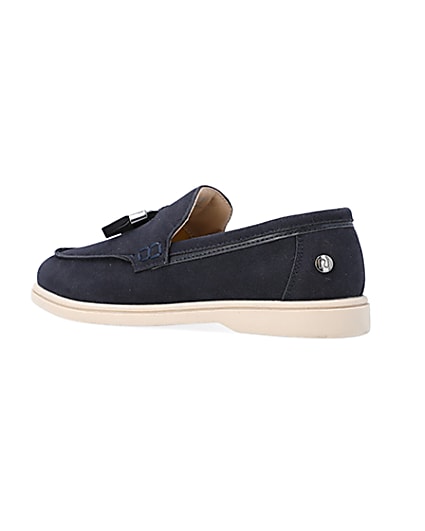 360 degree animation of product Boys Navy Tassel Loafers frame-5