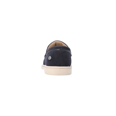 360 degree animation of product Boys Navy Tassel Loafers frame-9