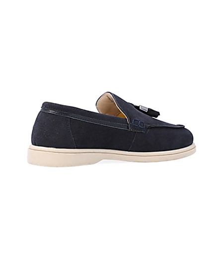 360 degree animation of product Boys Navy Tassel Loafers frame-13