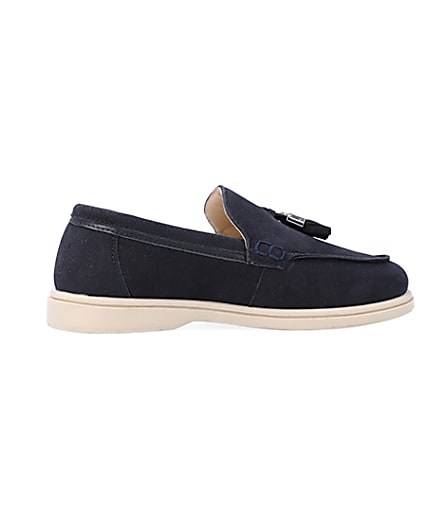 360 degree animation of product Boys Navy Tassel Loafers frame-14