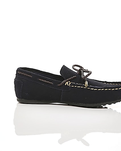 360 degree animation of product Boys navy tie front loafers frame-9
