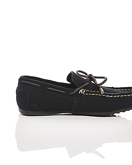 360 degree animation of product Boys navy tie front loafers frame-10