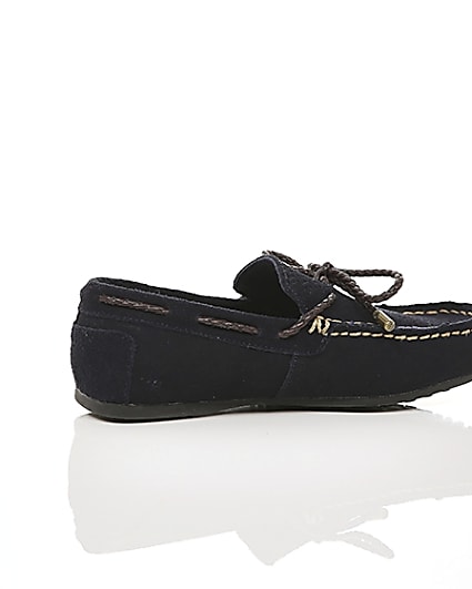 360 degree animation of product Boys navy tie front loafers frame-11