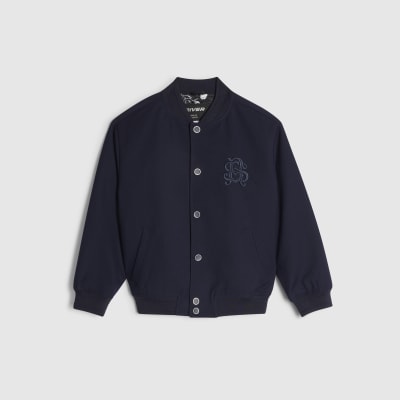 Boys Navy Twill Bomber Jacket